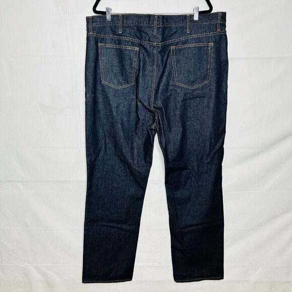NWT Old Navy Men’s Jeans 42 X 32 Regular Straight Dark Blue Cotton Blend - Picture 5 of 8